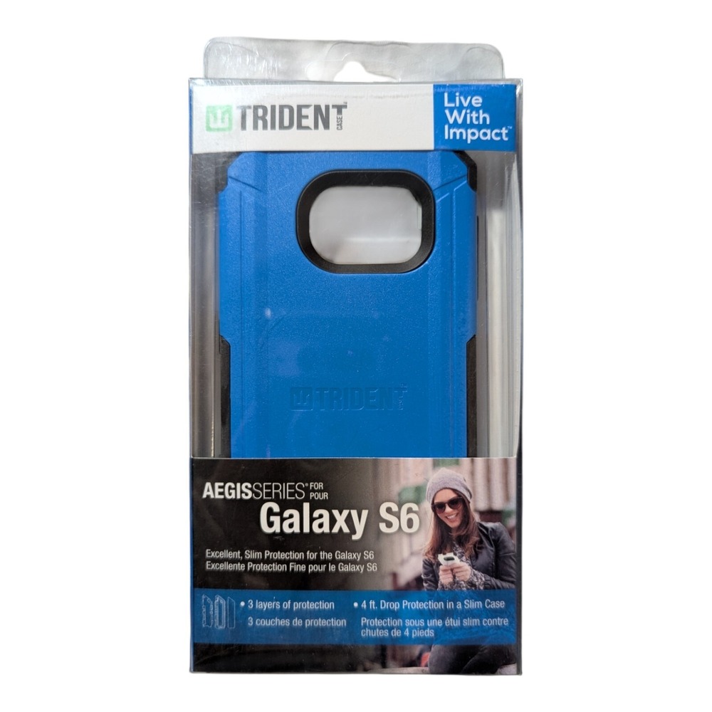 T3. Trident Aegis Case for Samsung Galaxy S6 - Blue W/ Plastic Screen Protector